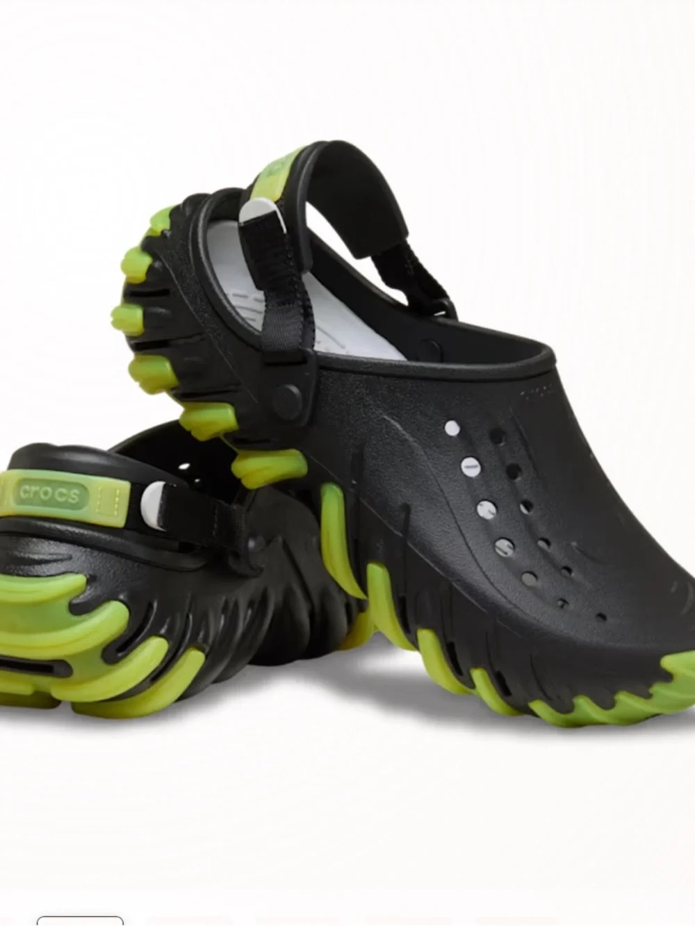 Crocs Echo Icy RO Storm Clog Men 8 Black Yellow Streetwear Summer Techwear NEW